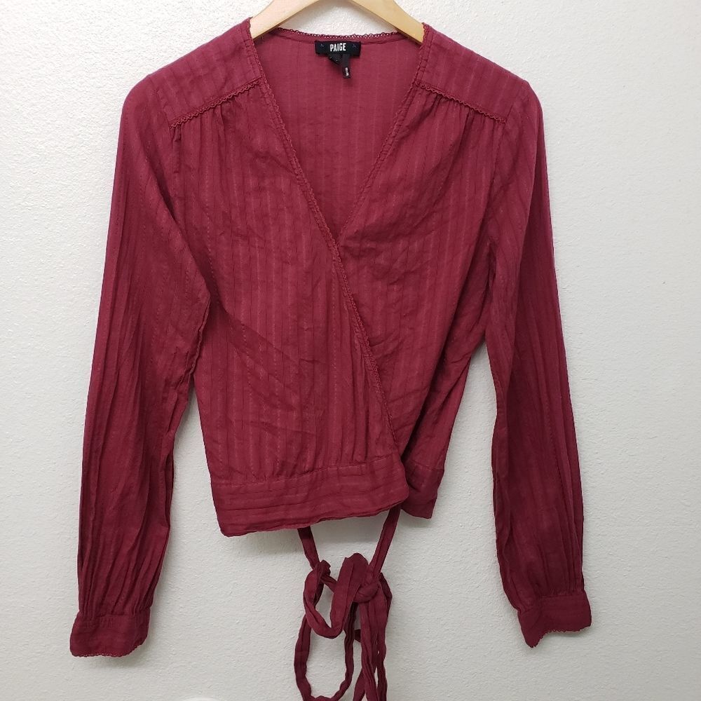 PAIGE Burgundy Wrap Blouse